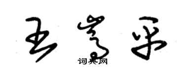 朱锡荣王嵩平草书个性签名怎么写