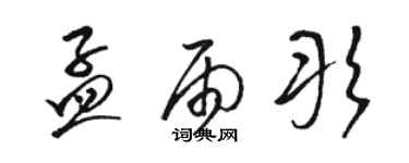 骆恒光孟雨彤草书个性签名怎么写