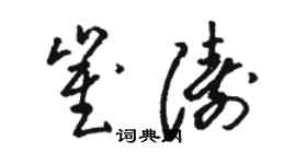 骆恒光崔涛草书个性签名怎么写