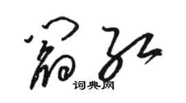 骆恒光阎红草书个性签名怎么写