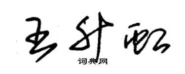 朱锡荣王升虹草书个性签名怎么写