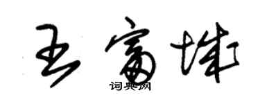 朱锡荣王富城草书个性签名怎么写
