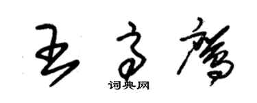 朱锡荣王高鹰草书个性签名怎么写