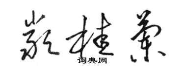 骆恒光严桂兰草书个性签名怎么写