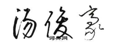 骆恒光汤俊豪草书个性签名怎么写