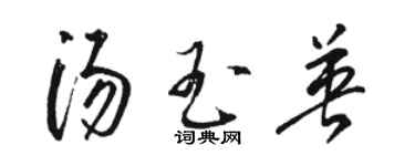 骆恒光汤玉英草书个性签名怎么写
