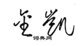 骆恒光金凯草书个性签名怎么写