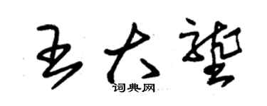 朱锡荣王大垄草书个性签名怎么写