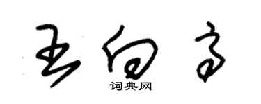 朱锡荣王向高草书个性签名怎么写