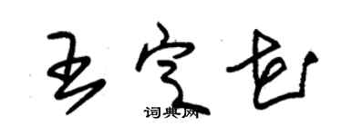朱锡荣王定花草书个性签名怎么写