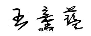 朱锡荣王童蓝草书个性签名怎么写