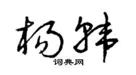 曾庆福杨韩草书个性签名怎么写