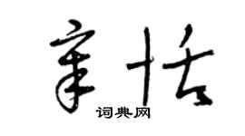 曾庆福章恬草书个性签名怎么写