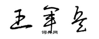 曾庆福王军兵草书个性签名怎么写
