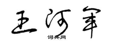 曾庆福王河军草书个性签名怎么写