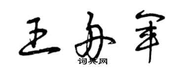曾庆福王舟军草书个性签名怎么写