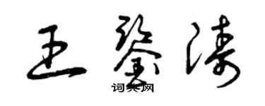 曾庆福王鉴涛草书个性签名怎么写