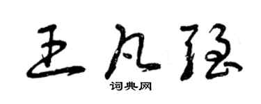 曾庆福王凡强草书个性签名怎么写