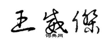 曾庆福王威杰草书个性签名怎么写