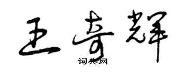 曾庆福王奇辉草书个性签名怎么写