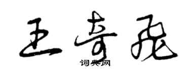 曾庆福王奇飞草书个性签名怎么写