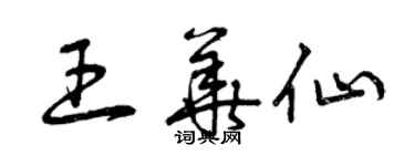 曾庆福王华仙草书个性签名怎么写