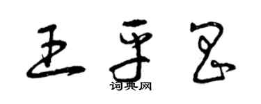 曾庆福王平昌草书个性签名怎么写
