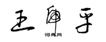 曾庆福王虎平草书个性签名怎么写