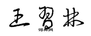 曾庆福王习林草书个性签名怎么写