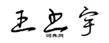 曾庆福王书宇草书个性签名怎么写