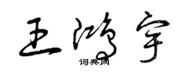 曾庆福王鸿宇草书个性签名怎么写