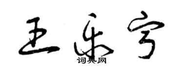 曾庆福王乐宁草书个性签名怎么写