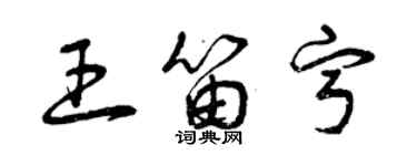 曾庆福王笛宁草书个性签名怎么写