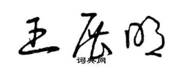 曾庆福王展明草书个性签名怎么写