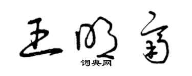 曾庆福王明齐草书个性签名怎么写