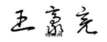 曾庆福王豪亮草书个性签名怎么写