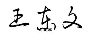 曾庆福王东文草书个性签名怎么写