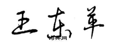 曾庆福王东革草书个性签名怎么写