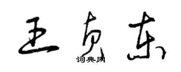 曾庆福王贞东草书个性签名怎么写