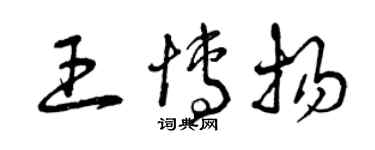 曾庆福王博扬草书个性签名怎么写