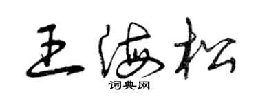 曾庆福王海松草书个性签名怎么写