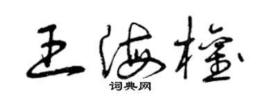 曾庆福王海权草书个性签名怎么写