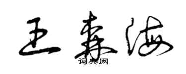 曾庆福王森海草书个性签名怎么写