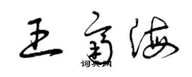 曾庆福王齐海草书个性签名怎么写