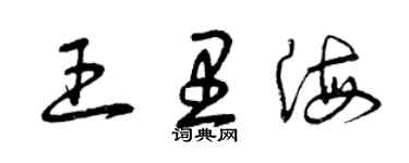 曾庆福王里海草书个性签名怎么写
