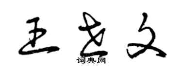 曾庆福王世文草书个性签名怎么写