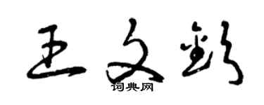 曾庆福王文钦草书个性签名怎么写