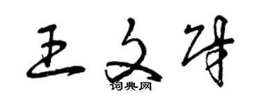 曾庆福王文财草书个性签名怎么写