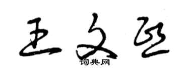 曾庆福王文熙草书个性签名怎么写
