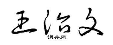 曾庆福王治文草书个性签名怎么写